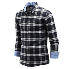 DAKUANG 男士冬季協調Fognan格紋長袖立領襯衫C08D14_sp2215