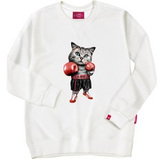 엘라모 남녀공용 3M 복싱고양이 맨투맨