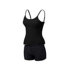 Soleil 細肩帶無鋼圈胸罩背心+4角內褲組