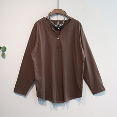 이얀 단추 셔링 임부복 긴팔 만삭 티셔츠