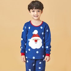 Uni FRIend 童款圓點聖誕老人圖案保暖長袖上衣長褲組