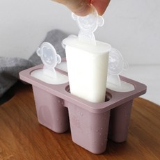 Yegam 粉彩矽膠雪酪模具 4格, 深粉紅色, 1個