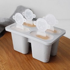 Yegam 粉彩矽膠雪酪模具 4格, 灰色, 1個