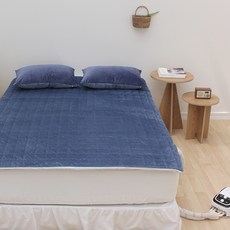 CHOUETTROOM 超細纖維水暖床墊套, 深藍色