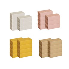접기 쉬운 이지 종이벽돌블럭 40p, TypeD(화이트, 핑크, 옐로우, 베이지), 1개