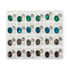 네일은재료빨 쥬얼리 한 판 네일아트재료 세트, 46 리얼블링오발시크해세트, 1개