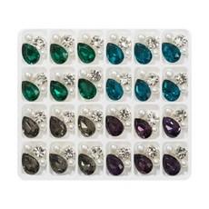 네일은재료빨 쥬얼리 한 판 네일아트재료 세트, 48 리얼블링드롭시크해세트, 1개