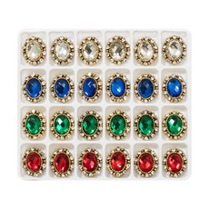 네일은재료빨 쥬얼리 한 판 네일아트재료 세트, 16 고급보헤미안오발세트, 1개