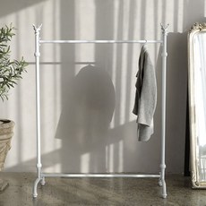 미스모네 빈티지 사슴 장식 철제 스탠드행거, 오프화이트