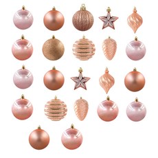 聖誕樹黃金色裝飾品 20入, 粉紅金, 1組