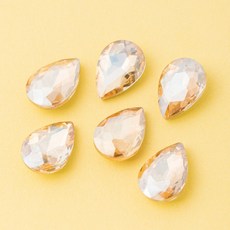 美甲靠材料 大容量寶石 水滴 大水滴 V形切割 美甲材料 L, 3 香檳, 15個