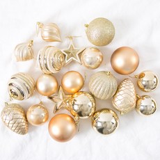 Marsh Marigold 混合設計聖誕樹裝飾球 18入, 金色, 7-8 cm, 1套