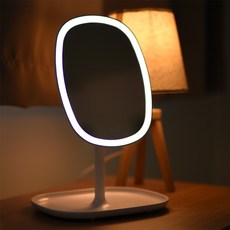 LED 충전식 조명 탁상거울 HMR-813-1, WHITE