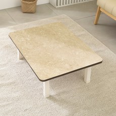 상다리 접이식 좌식 테이블, 대리석 + 화이트