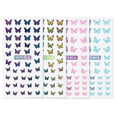 nail tree 蝴蝶水轉印美甲貼紙4件組, 經典, 自然, 可愛, 都市, 1個