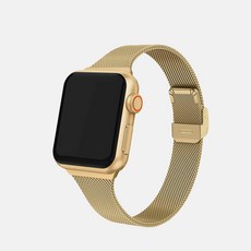 InMUSE Apple Watch 6 相容 網狀金屬纖薄錶帶 38/40mm, 金色, 1個