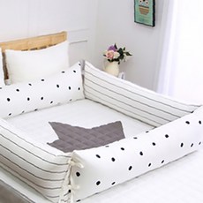 簡約風長型抱枕套, 象牙白底圓點點