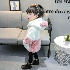 孩童兔子耳朵絨毛外套