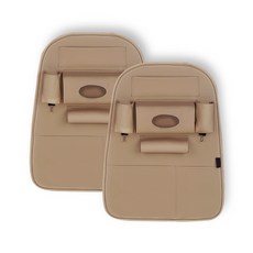 汽車座椅防踢墊 OVSC02, 米色, 2入