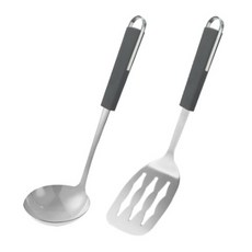 GENIAL 湯勺 M號 灰色+方形鍋鏟組 G型, 灰色