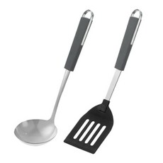 GENIAL 湯勺 M號 灰色+方形鍋鏟組 H型, 灰色, 1組