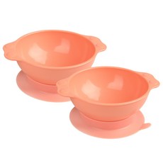 Kiddlez 防傾倒兒童碗組 M號, 橘色, 2組