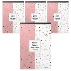 투영디자인 플라워 패턴패드 편지지, 핑크, 4개
