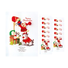 From&To 聖誕卡片 + 信封套組 S1031q4, 混色, 12套