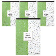 2Youngdesign 花卉圖案便條信紙, 綠色, 4個