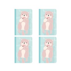 PLEPLE 小狗圖案記事本, 小海獺, 4個