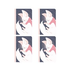 플레플레 슈슈 체크노트, 화이트 폭스, 4개