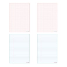 PLEPLE A5 日常記事本 2 種 x 2p 套組, 粉紅色網格，薄荷康奈爾, 1套