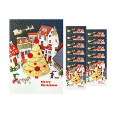 From&To 聖誕卡片 + 信封套組 S1032q1, 混合色, 12套