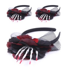 장미 해골손 머리띠, 혼합색상, 3개