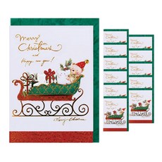 From&To 聖誕卡片 + 信封套組 S1092q2, 混色, 12套