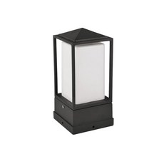 方形門柱燈 100mm, 黑色的