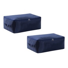 簡約彩色防潮棉被收納袋, 海軍, 2個
