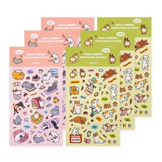 ARDIUM Small Friends 可撕除貼紙 2款 x 3入, 貓咪, 狗狗, 1套