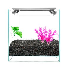 Aquatera Vecuum 15HQ老鑽石魚缸+LED燈罩銀色+貝塔床+地板黑沙2kg+水生植物2p, 1套