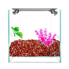 Aquatera Vecuum 15HQ老鑽石魚缸+LED燈罩白色+貝塔床+地板紅沙2kg+水生植物2p, 1套