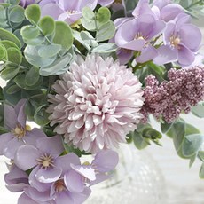 miss mone 人造花莫夫紫尤加利葉花束, 紫色, 1個