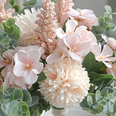 miss mone 人造莫蘭迪紫尤加利花束, 蜜桃色, 1個