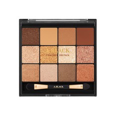 A.BLACK 12色珠光眼影盤, 01 Caramel Brown, 1盒