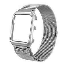 Apple Watch 4/3/2/1代 金屬錶帶 磁吸扣環 手錶帶 42mm UAW1020, 銀色, 1個