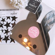 兔子造型孩童壓克力鏡子+裝飾貼紙, 混合顏色