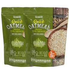 Goodo 即食燕麥片, 1kg, 2個