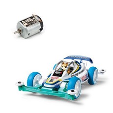 TAMIYA 田宮 Mini 4WD Dog Racer Super 2 四驅車 18086 + Atomic Tuned 2 Motor 15486 套組, 混合色, 1套