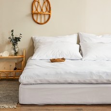 AIRE 素色防水厚床墊+薄床墊+枕頭套, 白色