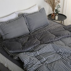 迷你格紋超細纖維薄被枕套組