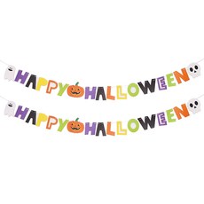 조이파티 해피할로윈 레터 가랜드, 혼합색상, 2개